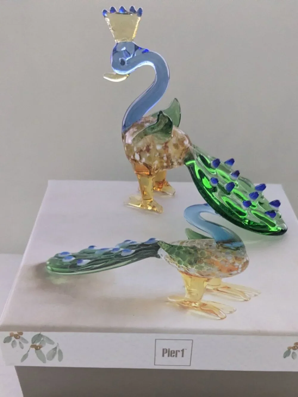 PIER1 Blown Glass Peacock 